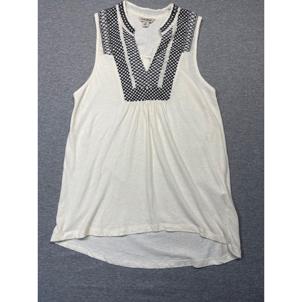Women's Lucky Brand White & Black Tank Top XS